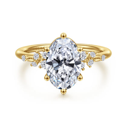 Reena - 14K Yellow Gold Oval Diamond Engagement Ring
