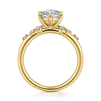 Reena - 14K Yellow Gold Oval Diamond Engagement Ring