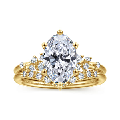 Reena - 14K Yellow Gold Oval Diamond Engagement Ring