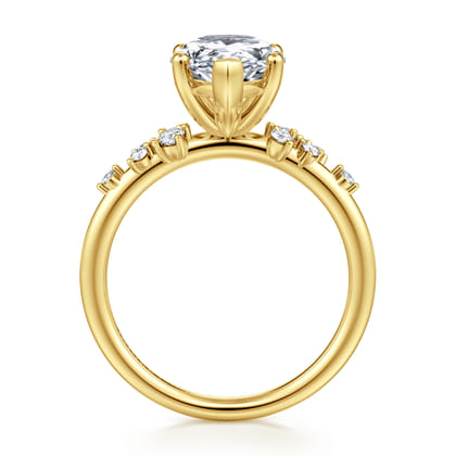 Reena - 14K Yellow Gold Pear Shape Diamond Engagement Ring