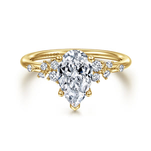 Reena - 14K Yellow Gold Pear Shape Diamond Engagement Ring