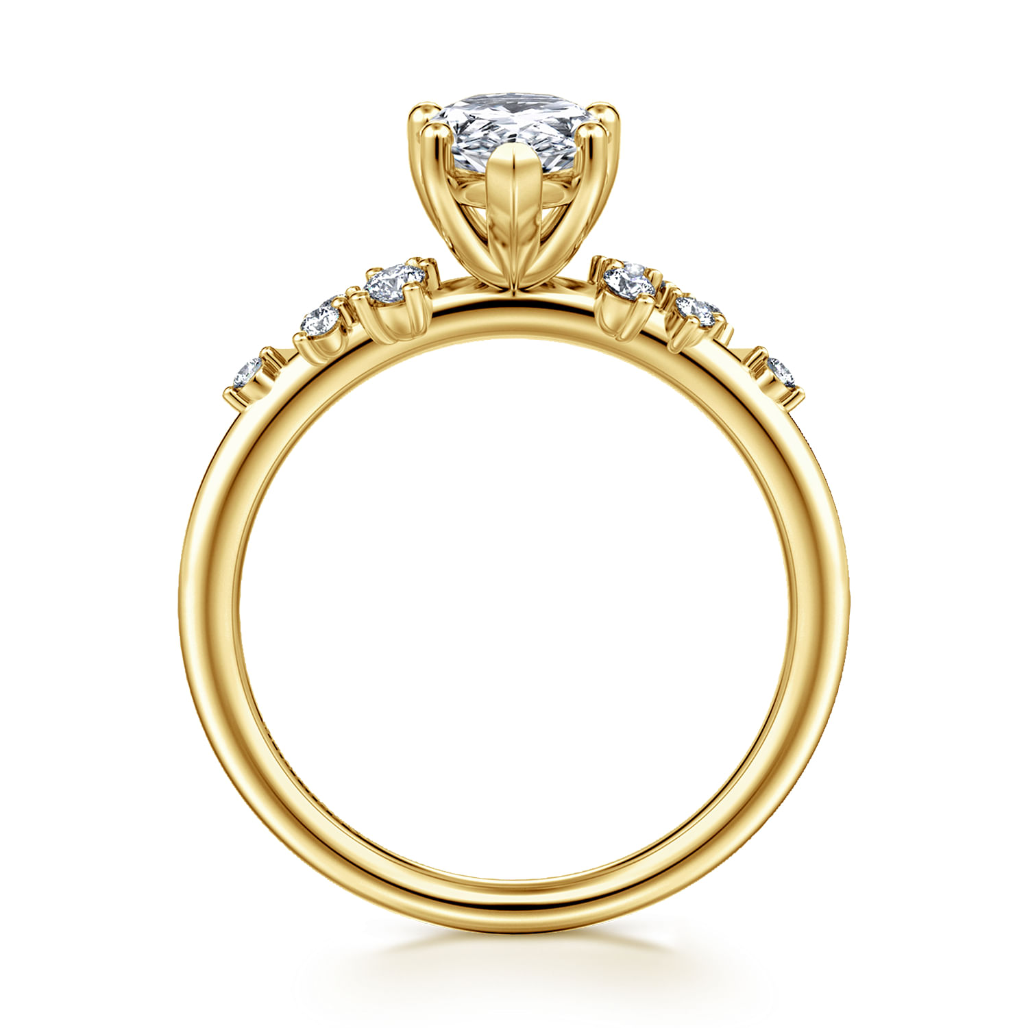 Reena - 14K Yellow Gold Pear Shape Diamond Engagement Ring
