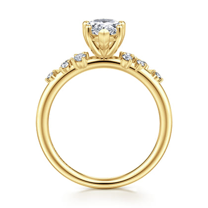 Reena - 14K Yellow Gold Pear Shape Diamond Engagement Ring
