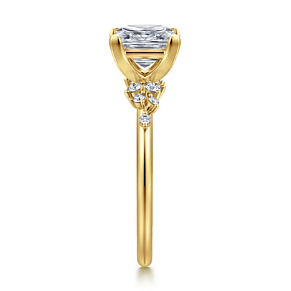 Reena - 14K Yellow Gold Princess Cut Diamond Engagement Ring