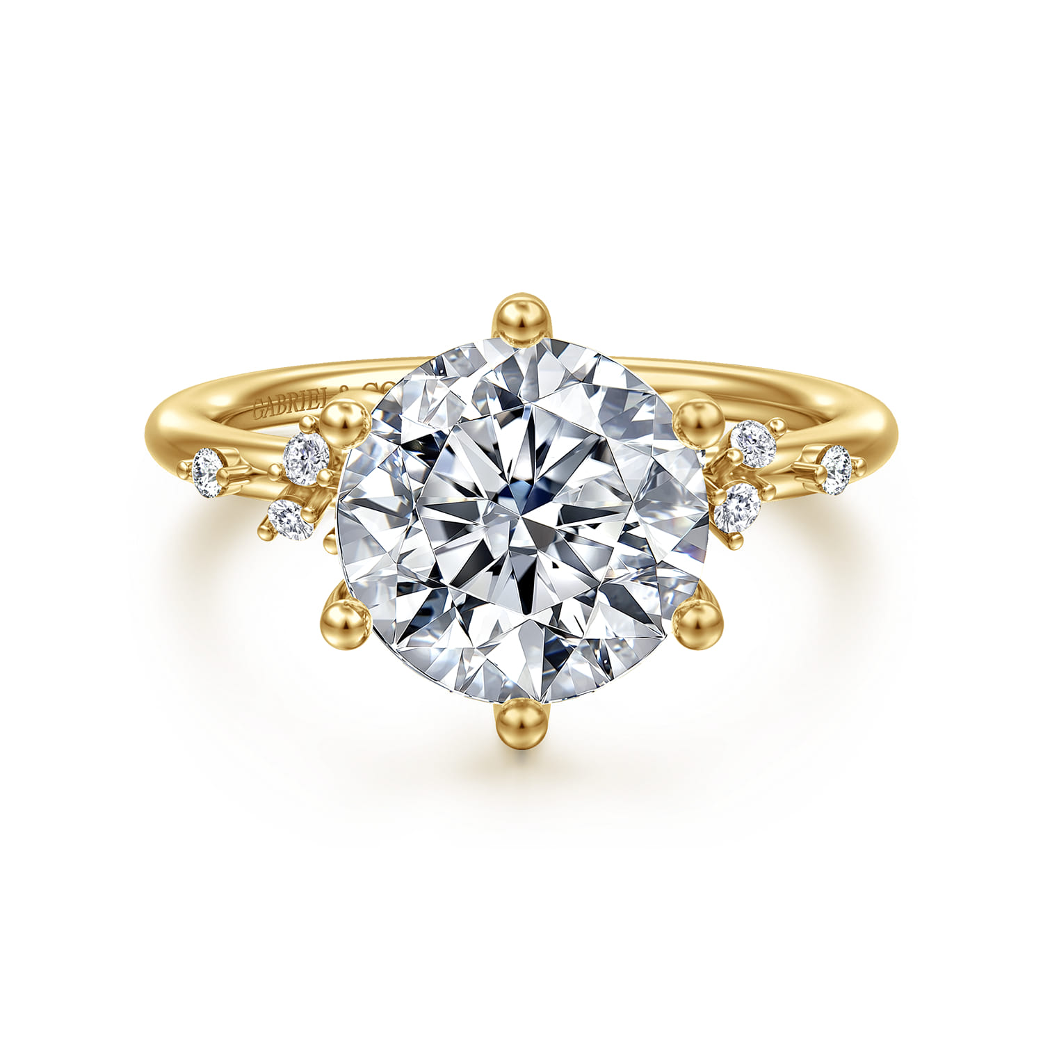 Reena - 14K Yellow Gold Round Diamond Engagement Ring