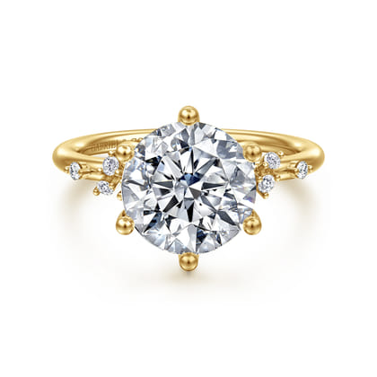 Reena - 14K Yellow Gold Round Diamond Engagement Ring