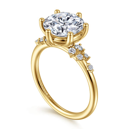 Reena - 14K Yellow Gold Round Diamond Engagement Ring