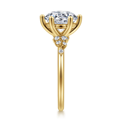 Reena - 14K Yellow Gold Round Diamond Engagement Ring