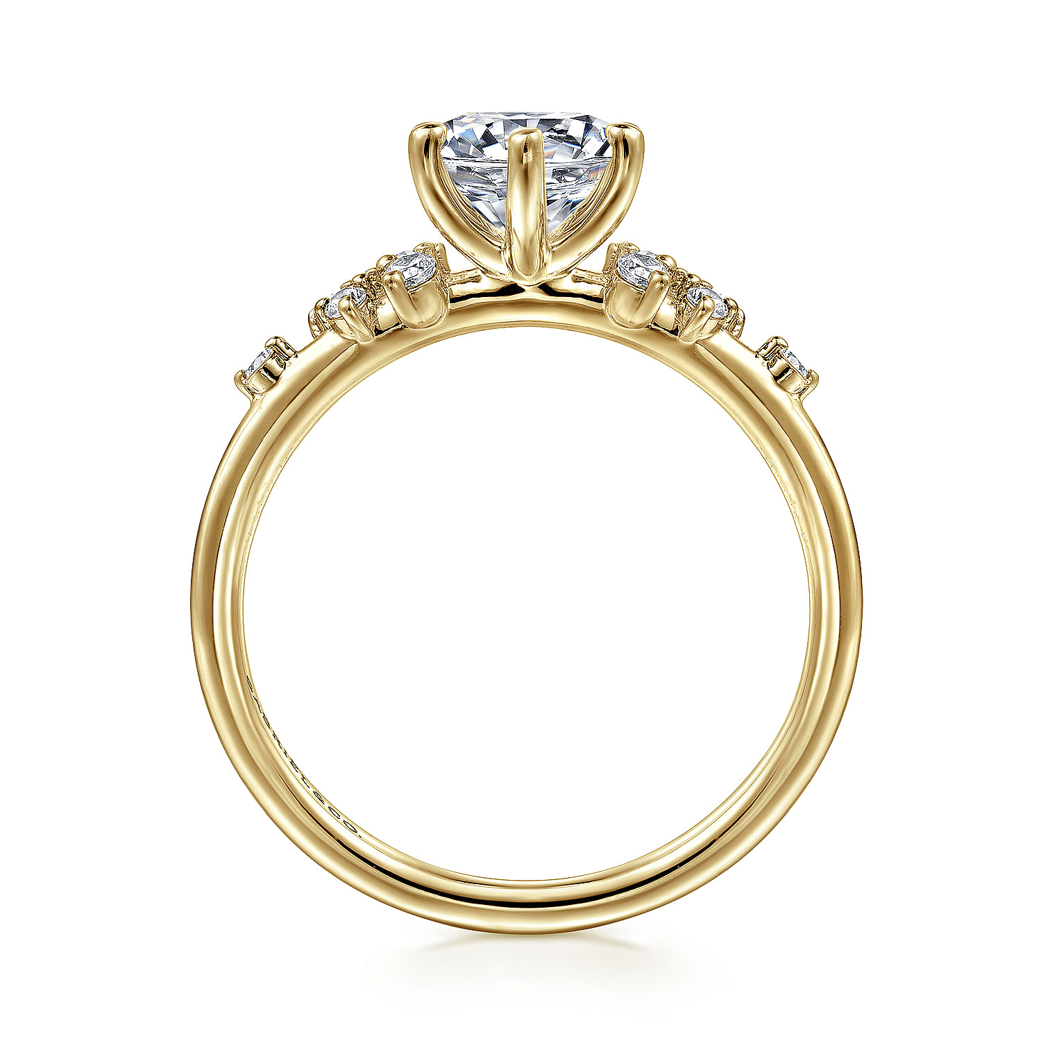 Reena - 14K Yellow Gold Round Diamond Engagement Ring