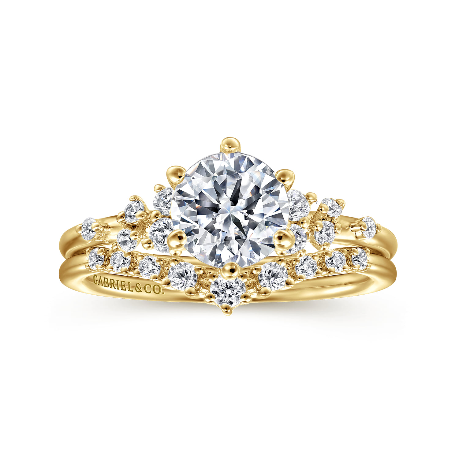 thumbnail interactive-video image 1 of 3.75 Ct Lab Created Diamond Round 14K Yellow Gold High Crown Engagement Ring VVS1 D Color 1 of 2