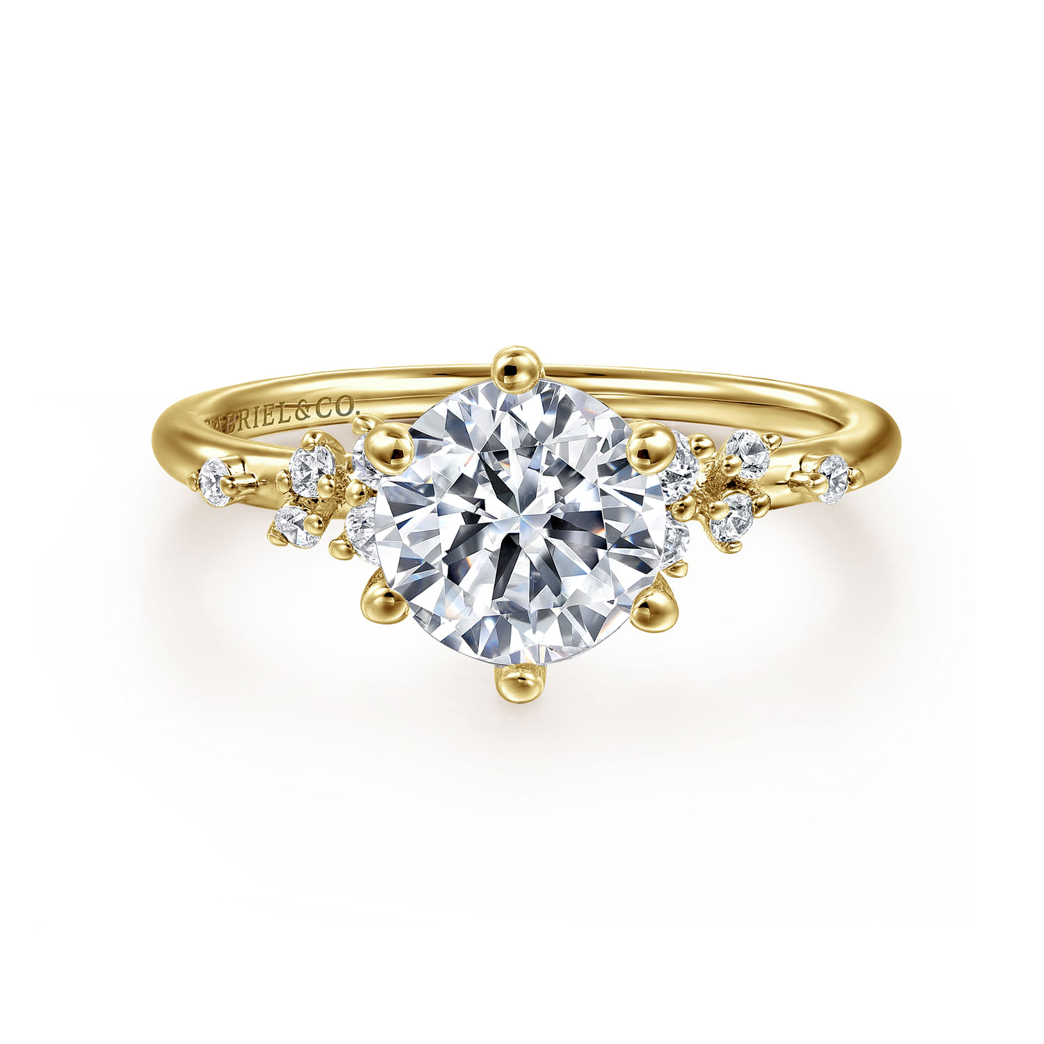 Reena - 14K Yellow Gold Round Diamond Engagement Ring
