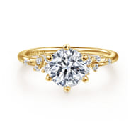 Reena - 14K Yellow Gold Round Diamond Engagement Ring