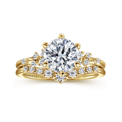 Reena - 14K Yellow Gold Round Diamond Engagement Ring