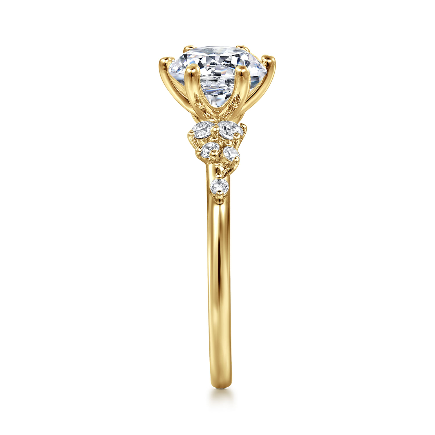Reena - 14K Yellow Gold Round Diamond Engagement Ring