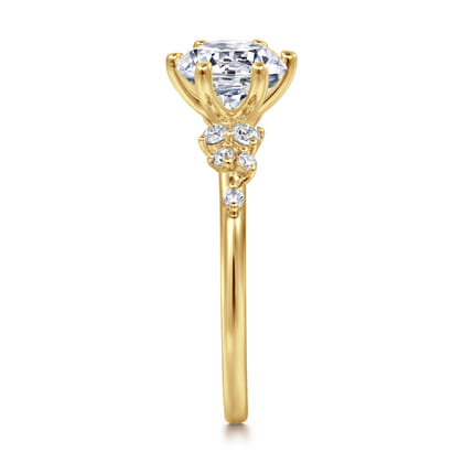 Reena - 14K Yellow Gold Round Diamond Engagement Ring