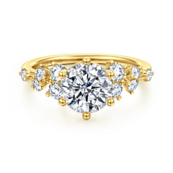 Reena - 14K Yellow Gold Round Diamond Engagement Ring