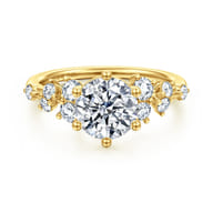 Reena - 14K Yellow Gold Round Diamond Engagement Ring