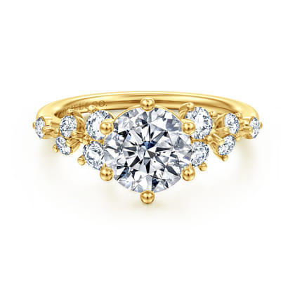 Reena - 14K Yellow Gold Round Diamond Engagement Ring