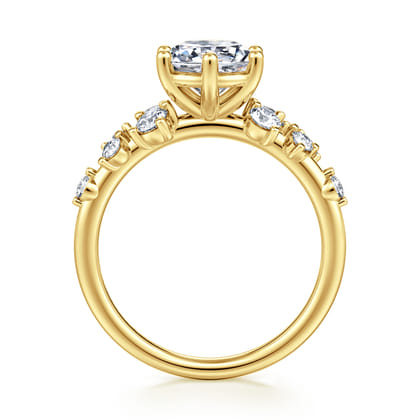 Reena - 14K Yellow Gold Round Diamond Engagement Ring