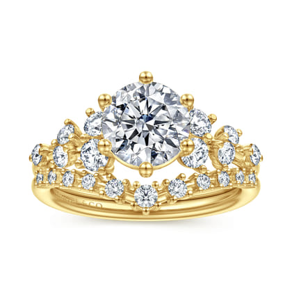 Reena - 14K Yellow Gold Round Diamond Engagement Ring
