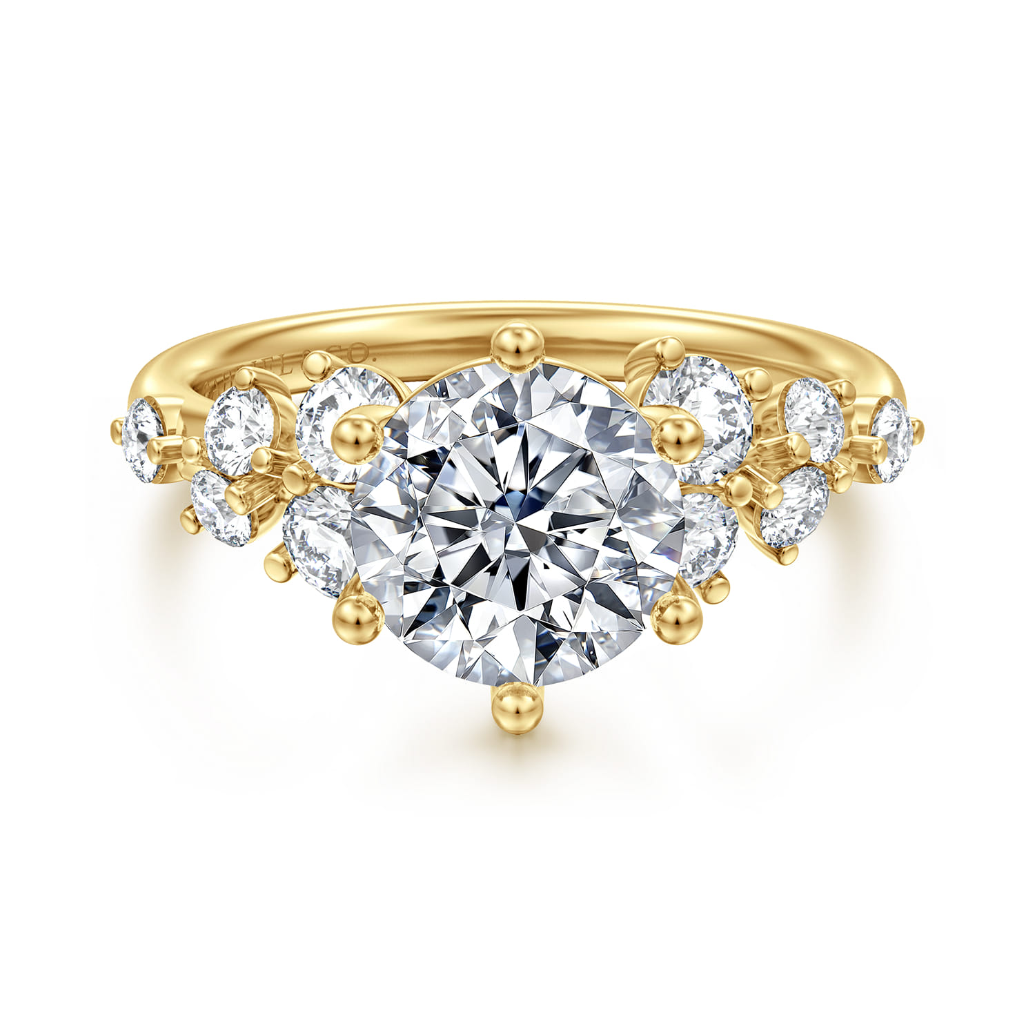 Reena - 14K Yellow Gold Round Diamond Engagement Ring