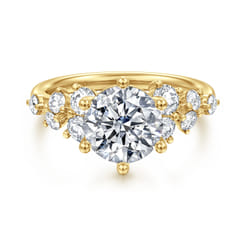Reena - 14K Yellow Gold Round Diamond Engagement Ring