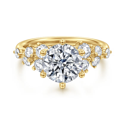 Reena - 14K Yellow Gold Round Diamond Engagement Ring
