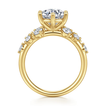 Reena - 14K Yellow Gold Round Diamond Engagement Ring