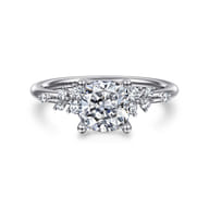 Reena - 18K White Gold Cushion Cut Diamond Engagement Ring