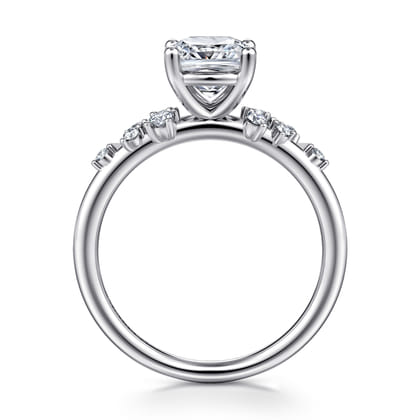 Reena - 18K White Gold Cushion Cut Diamond Engagement Ring