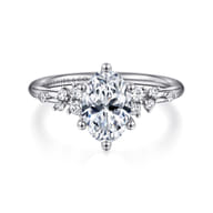 Reena - 18K White Gold Oval Diamond Engagement Ring