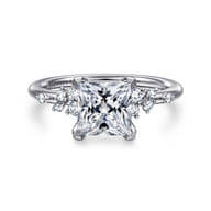 Reena - 18K White Gold Princess Cut Diamond Engagement Ring