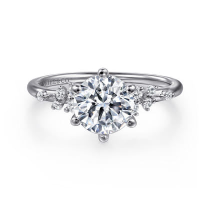 Reena - 18K White Gold Round Diamond Engagement Ring