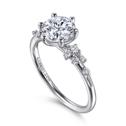 Reena - 18K White Gold Round Diamond Engagement Ring
