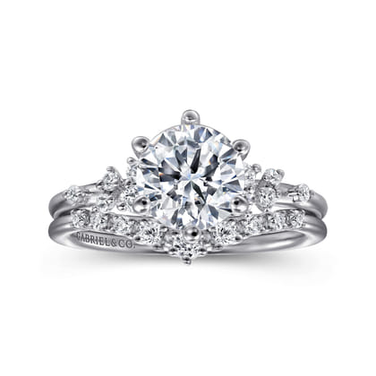 Reena - 18K White Gold Round Diamond Engagement Ring