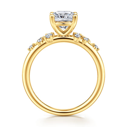 Reena - 18K Yellow Gold Cushion Cut Diamond Engagement Ring
