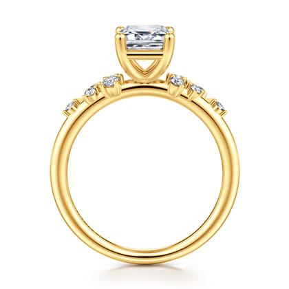 Reena - 18K Yellow Gold Emerald Cut Diamond Engagement Ring