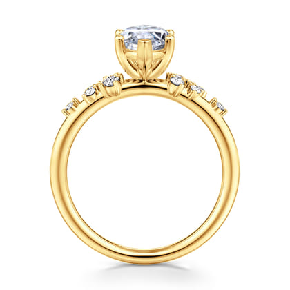 Reena - 18K Yellow Gold Marquise Shape Diamond Engagement Ring