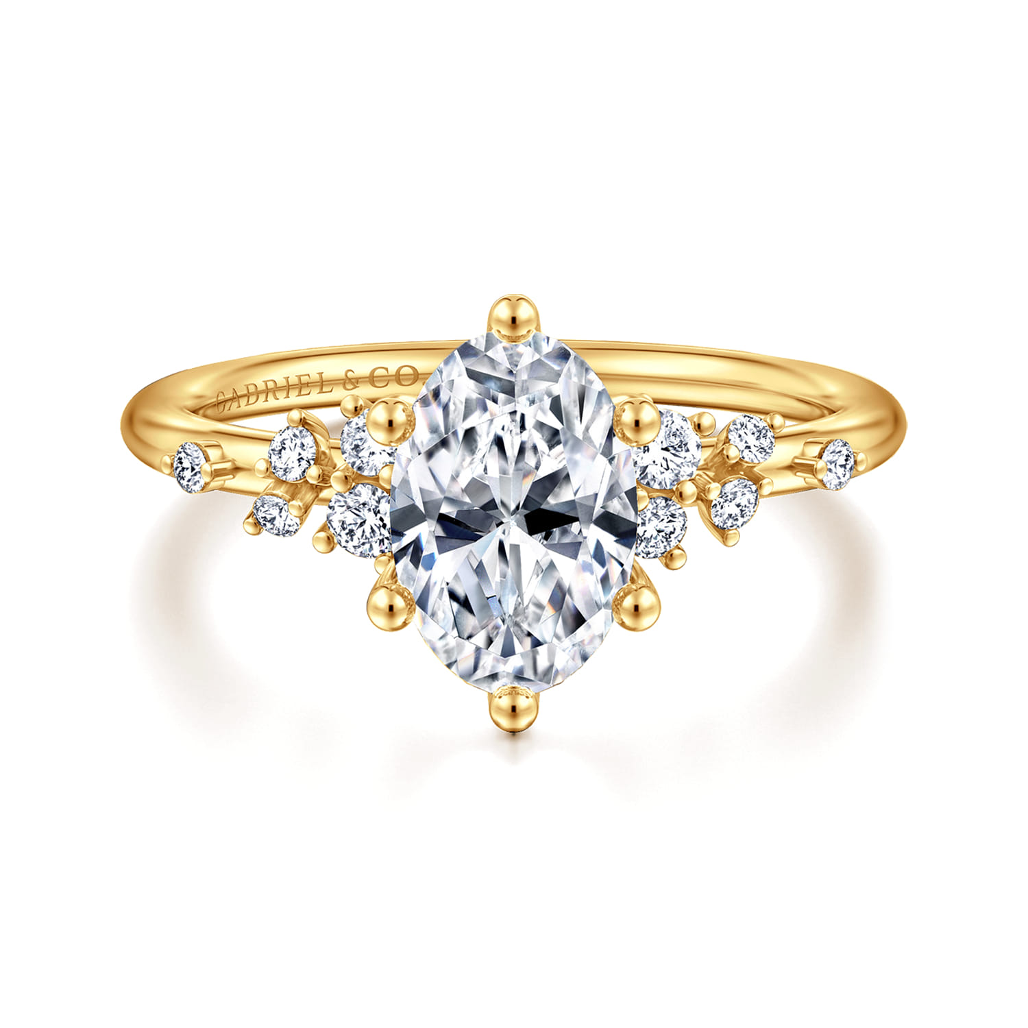 Reena - 18K Yellow Gold Oval Diamond Engagement Ring