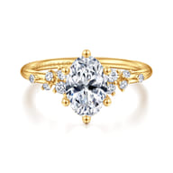 Reena - 18K Yellow Gold Oval Diamond Engagement Ring