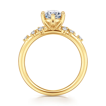 Reena - 18K Yellow Gold Oval Diamond Engagement Ring