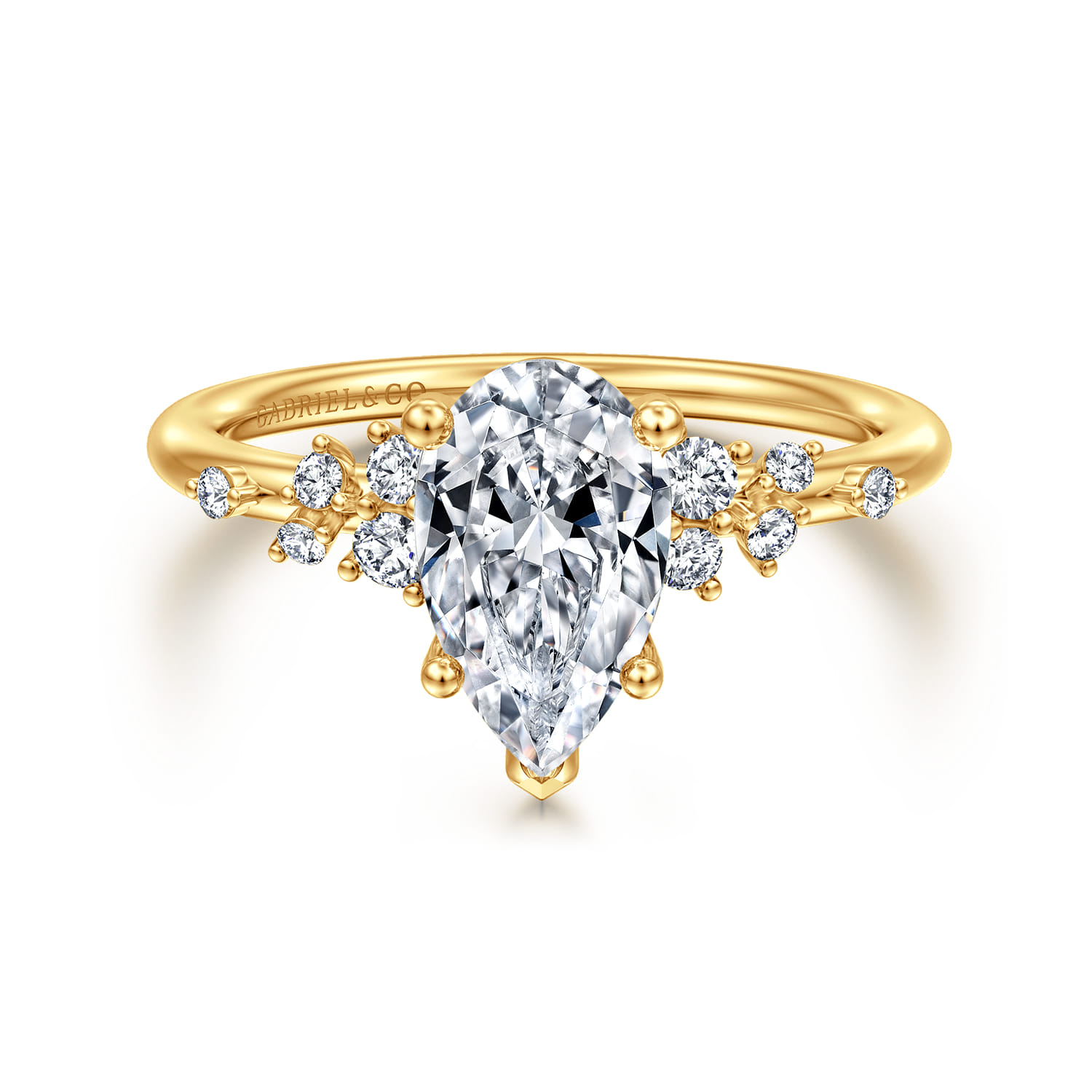 Reena - 18K Yellow Gold Pear Shape Diamond Engagement Ring