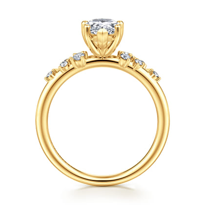 Reena - 18K Yellow Gold Pear Shape Diamond Engagement Ring