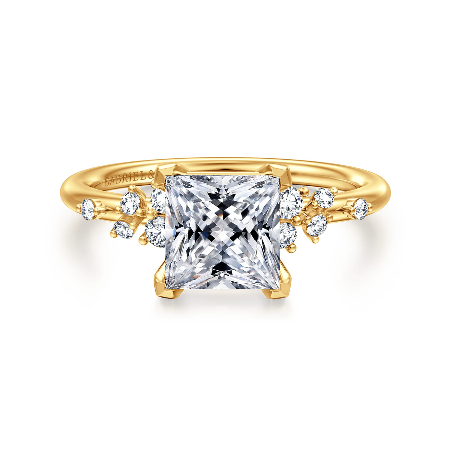 Reena - 18K Yellow Gold Princess Cut Diamond Engagement Ring