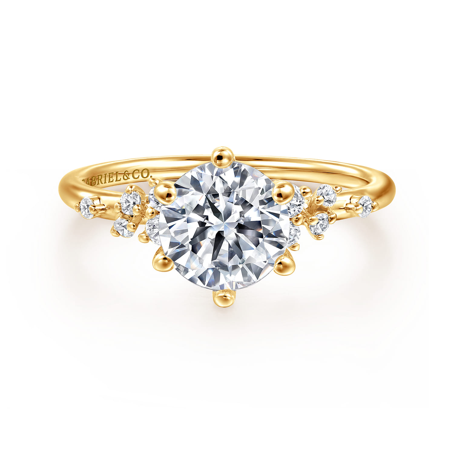Reena - 18K Yellow Gold Round Diamond Engagement Ring