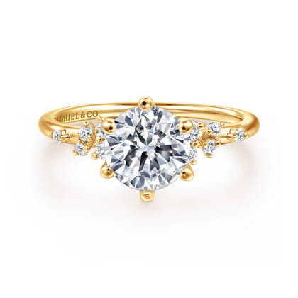 Reena - 18K Yellow Gold Round Diamond Engagement Ring