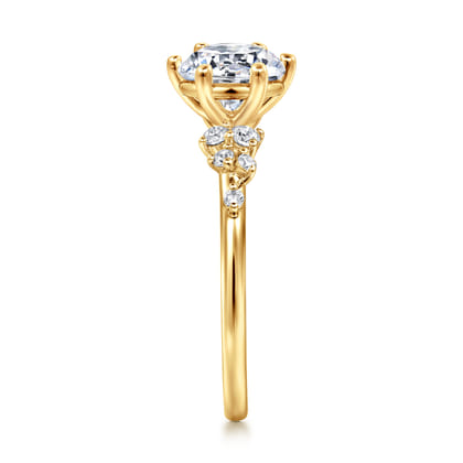 Reena - 18K Yellow Gold Round Diamond Engagement Ring