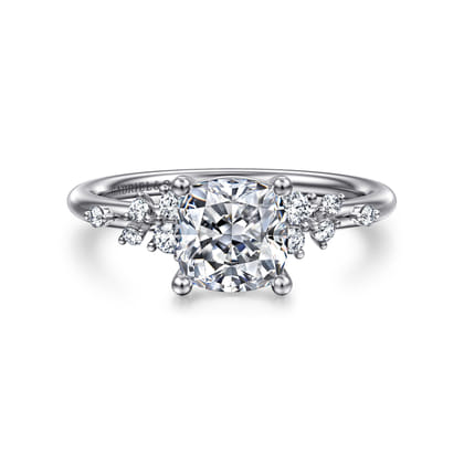 Reena - Platinum Cushion Cut Diamond Engagement Ring