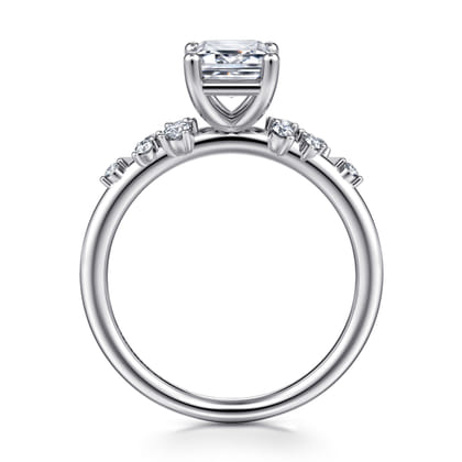 Reena - Platinum Emerald Cut Diamond Engagement Ring