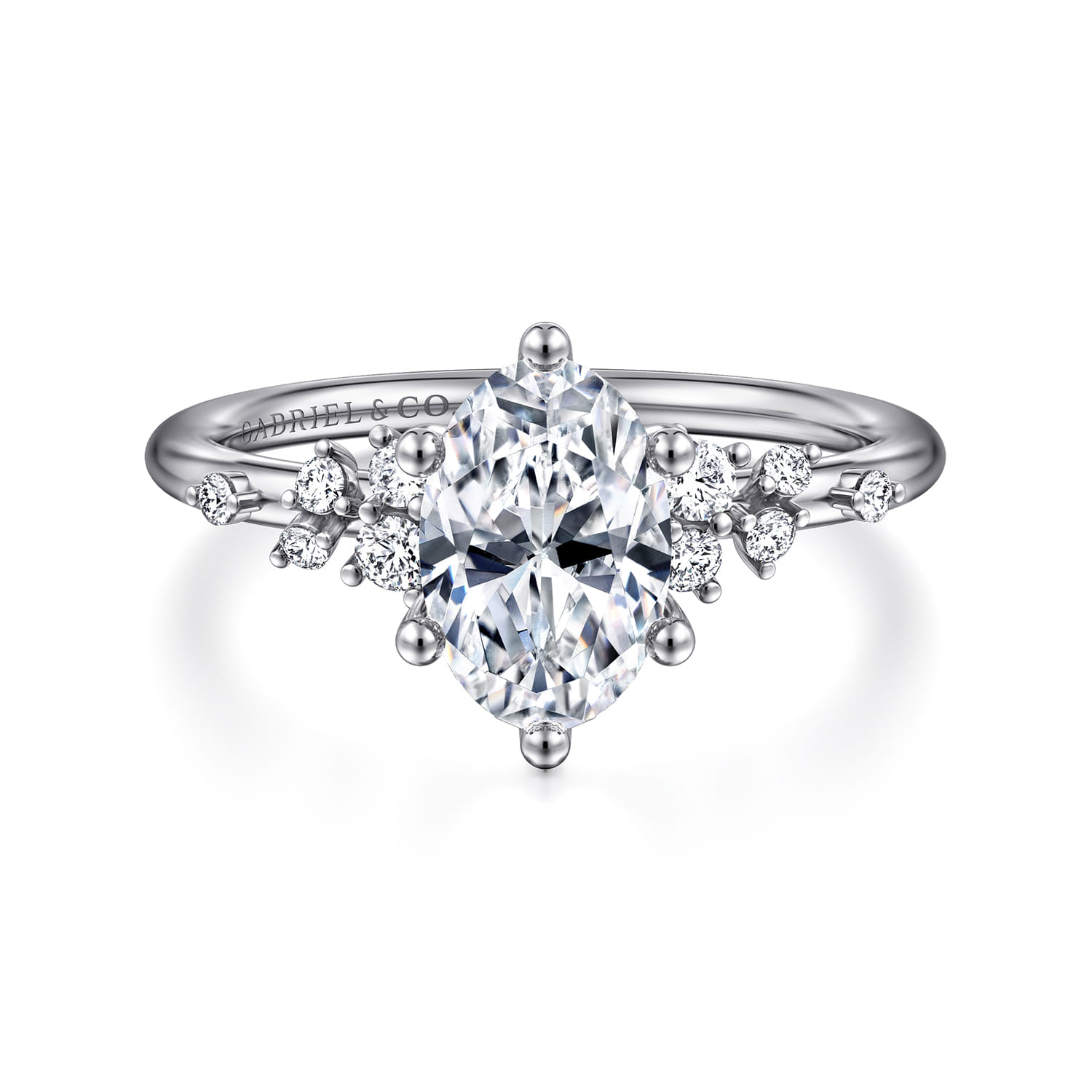 Reena - Platinum Oval Diamond Engagement Ring